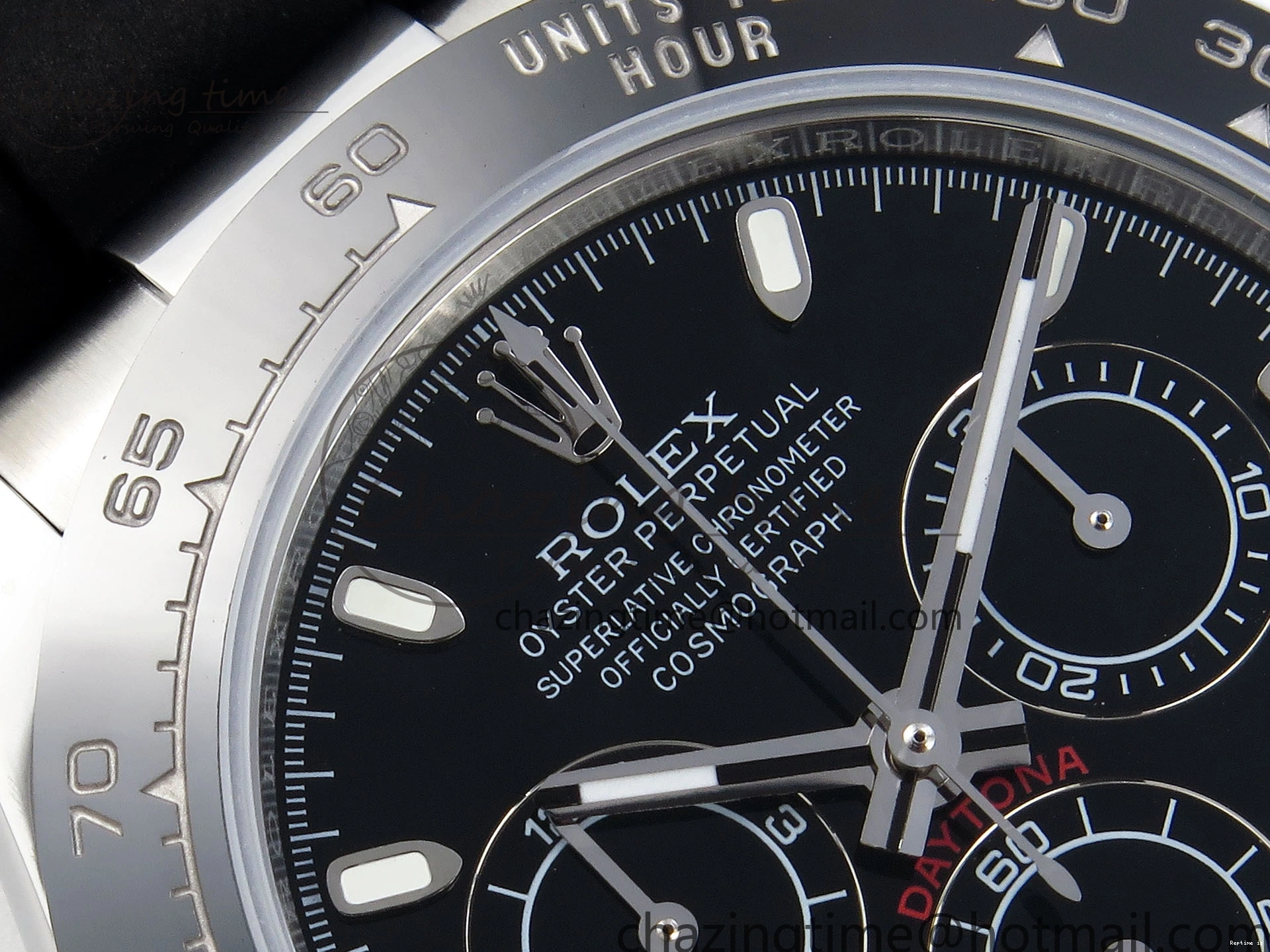 1225 Premium DAYTONA 116519 SS OMF BEST EDITION BLACK DIAL ON OYSTERFLEX STRAP A7750 (SLIM MOVEMENT) 1788